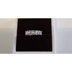 New~6 Ct. Emerald & Round Cut Wedding/Anniversary Band Ring Sz 8~925 Sterling